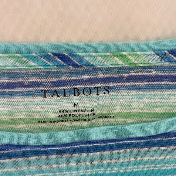 Talbots Striped Linen Blend Ruched Tunic - Picture 4 of 7